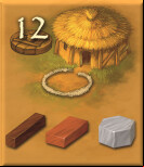 12 points for 1 wood and 1 brick and 1 stone